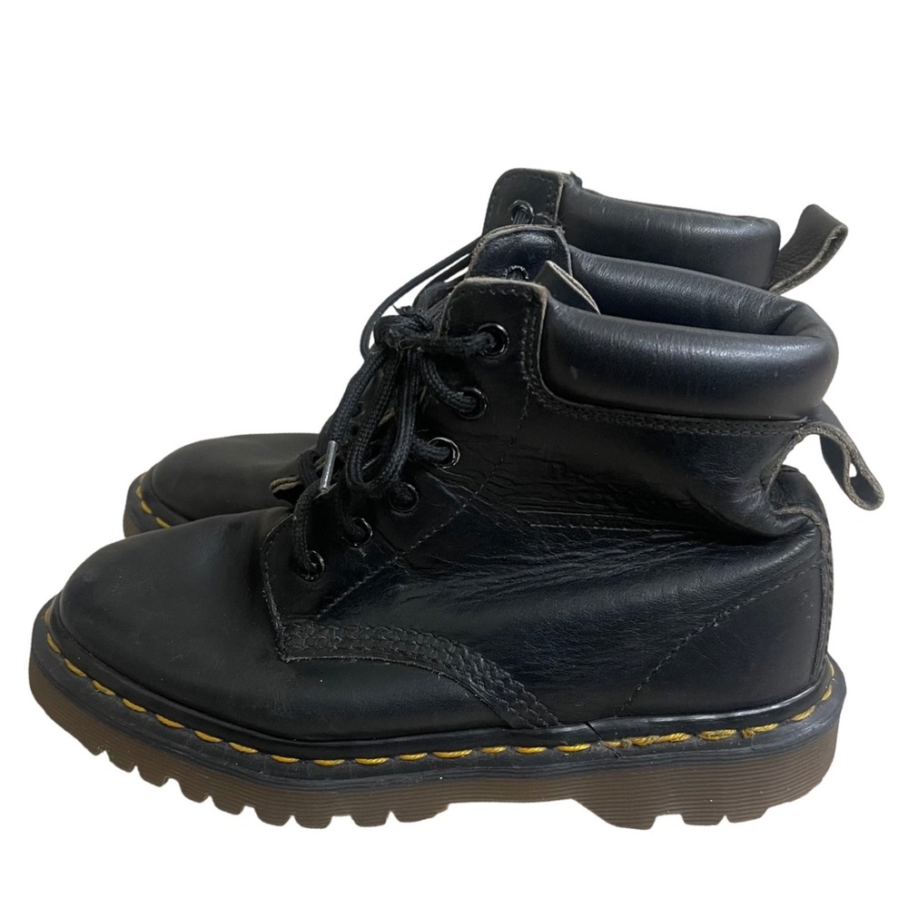 Dr Martens ladies USA 5/uk 3 Boots Made England Black Leather 6-Eye Ankle Boot